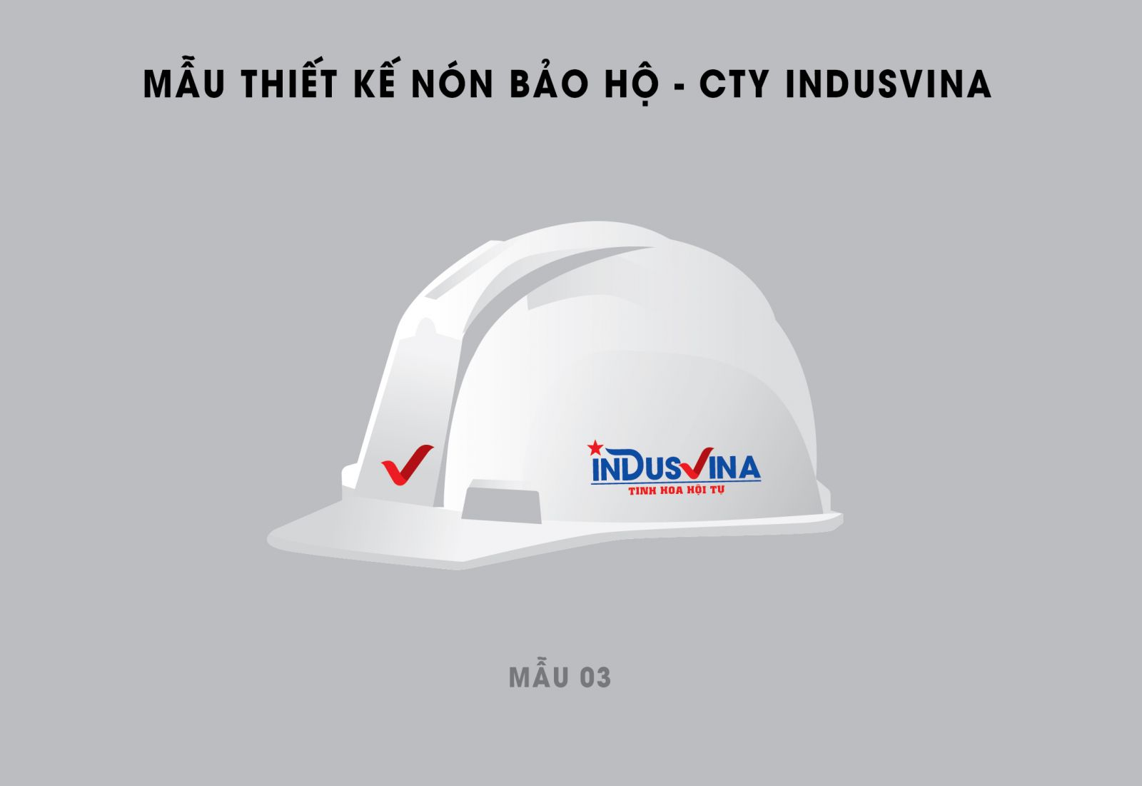 Mẫu thiết kế nón bảo hộ tiêu chuẩn của công ty INDUSVINA