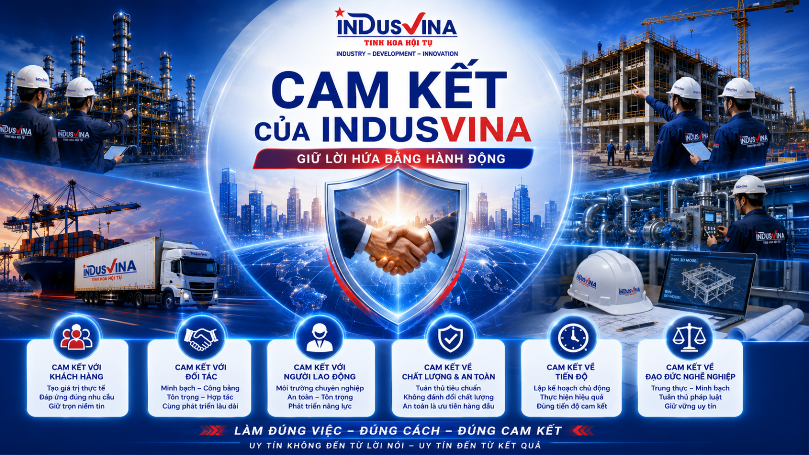 Cam kết của INDUSVINA - Đã nhận trách nhiệm sẽ hoàn thành đến cùng