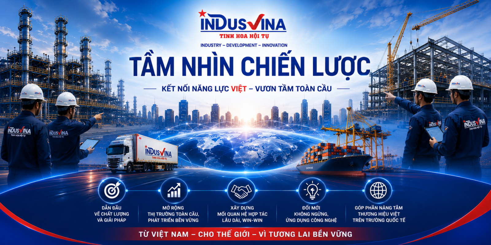 Tầm nhìn chiến lược INDUSVINA - Kết nối năng lực Việt Nam với khách hàng trong nước và quốc tế