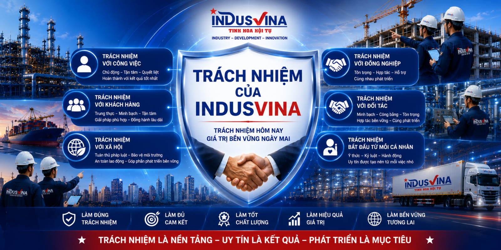 Trách nhiệm của INDUSVINA - tinh thần trách nhiệm trong từng công việc
