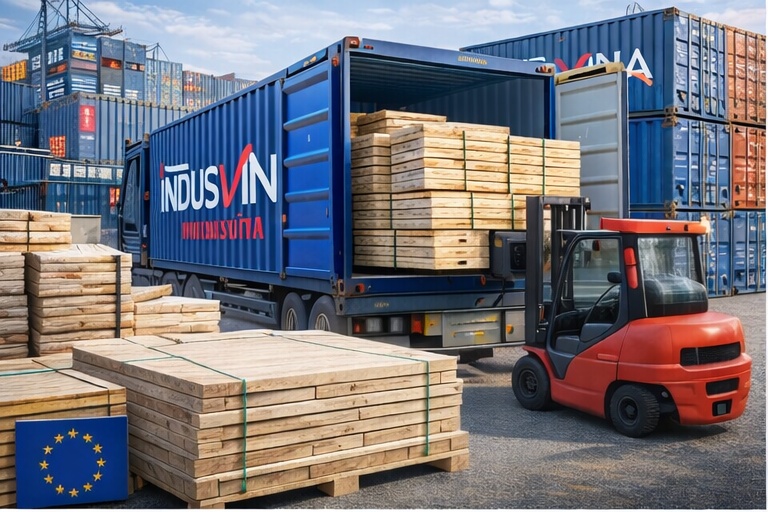 Container gỗ xuất khẩu - INDUSVINA