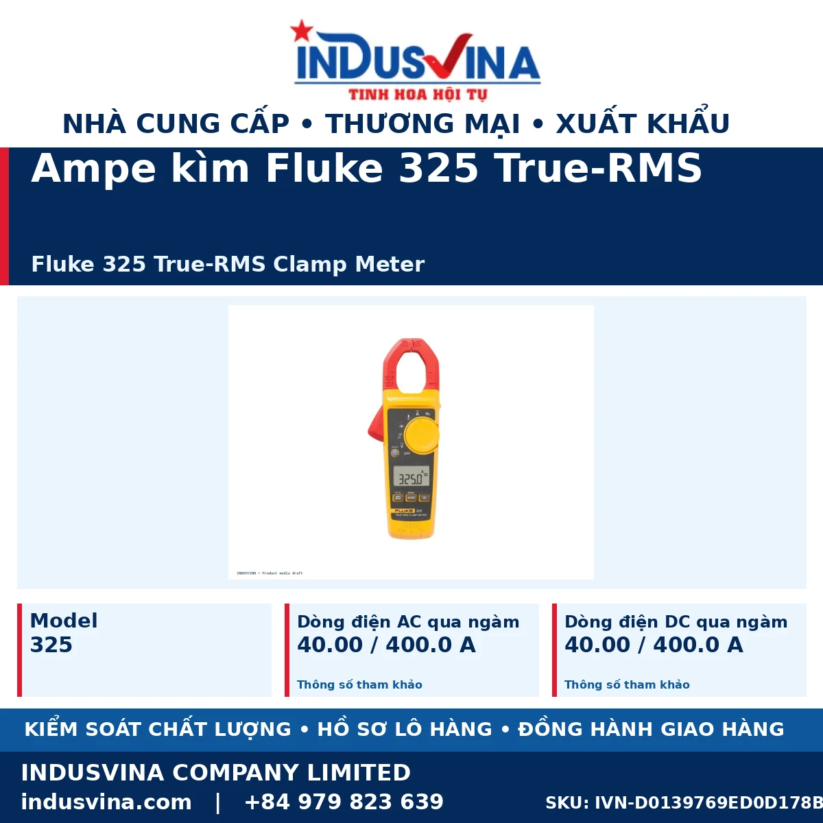 Ampe kìm Fluke 325 True-RMS · INDUSVINA cung ứng