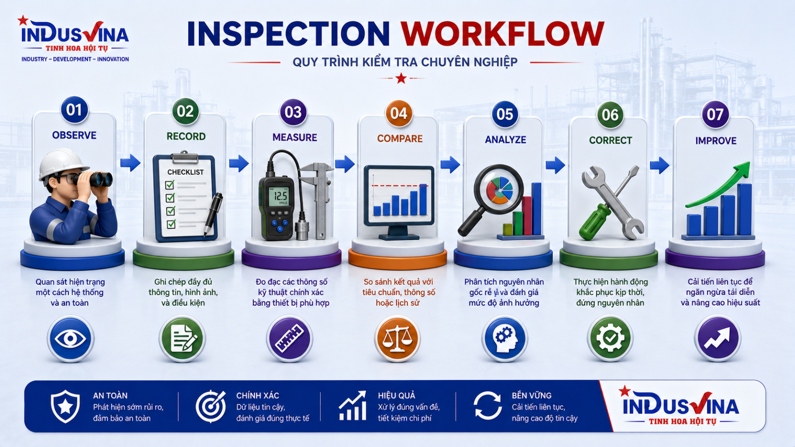 Inspection Workflow Observe Record Measure Compare Analyze Correct Improve