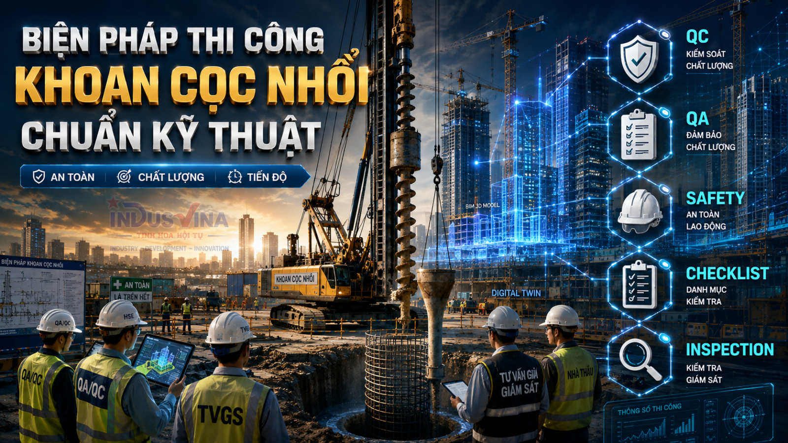 Biện pháp thi công khoan cọc nhồi chuẩn kỹ thuật tại công trường hiện đại
