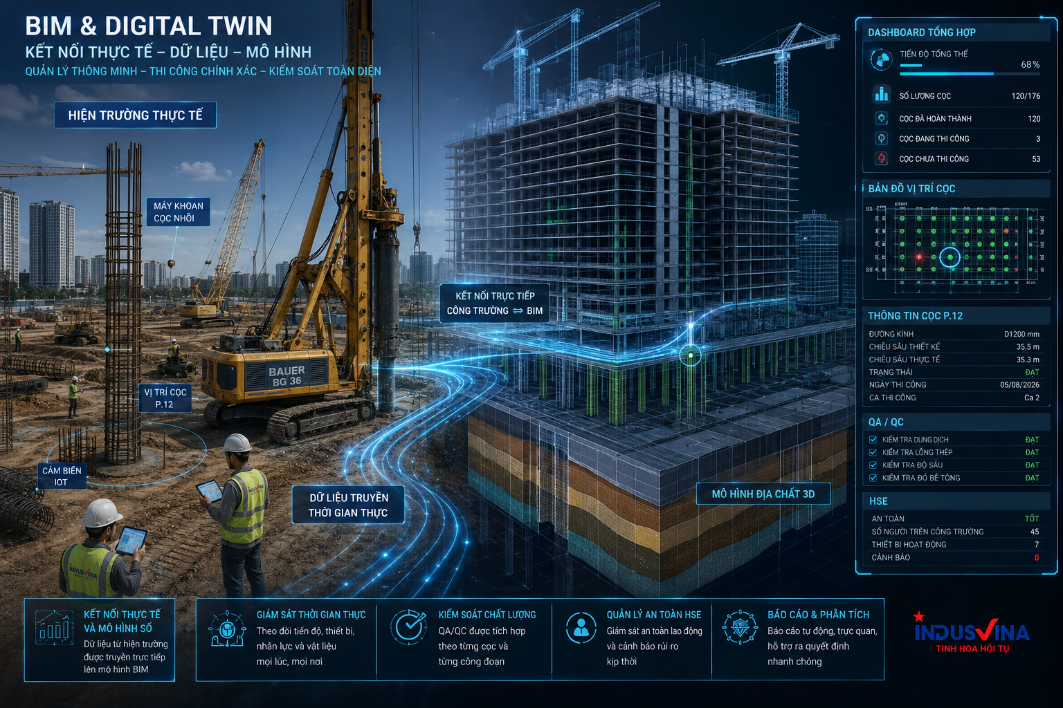 BIM và Digital Twin trong thi công cọc khoan nhồi