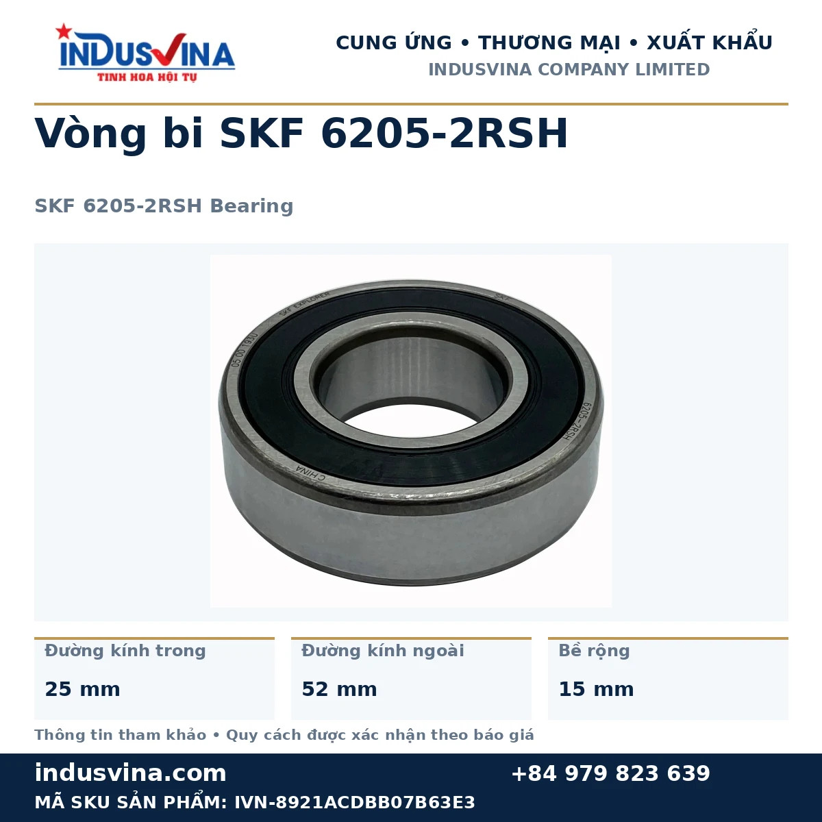 SKF 6205-2RSH 轴承