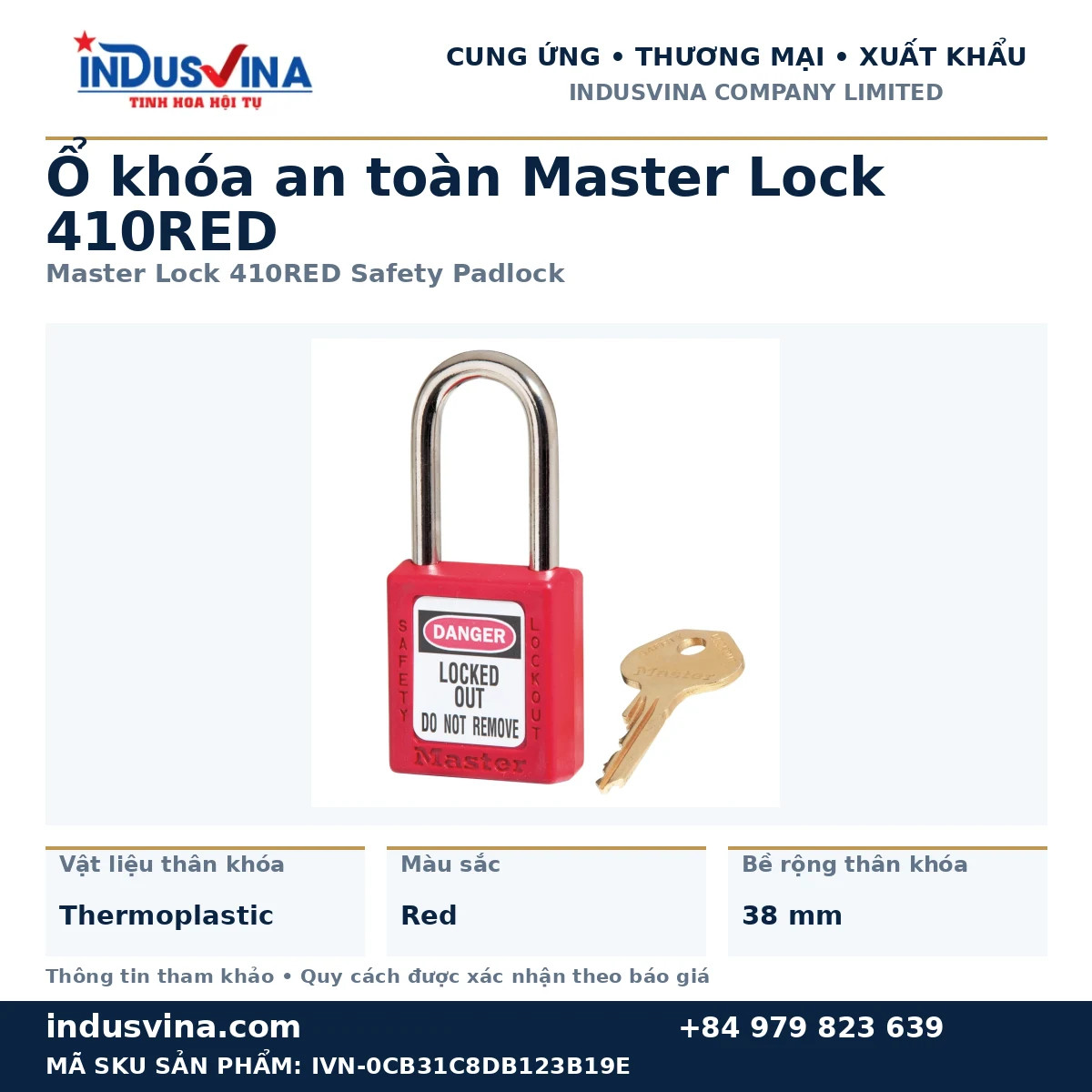 Master Lock 410RED Safety Padlock